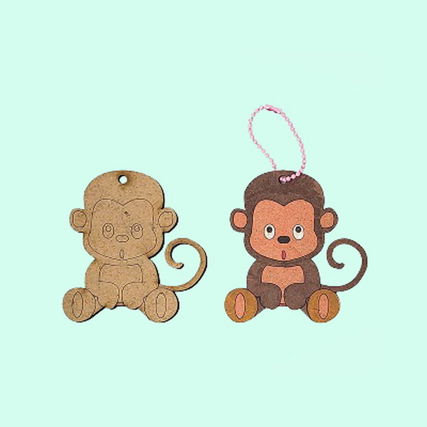 원숭이모양 동물 우드팬시 열쇠고리 만들기